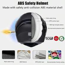 BMX HelmetMotorbike Modular Hel-Met Full Face Flip Up Motorcycle Hel-Met Dot Approved Lightweight Ventilation Design with Double Visor For Adult Men and Women - A1 - Ver 2