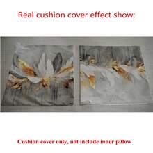 2 件灰色和金色抽象羽毛抱枕套，复古抽象画廊艺术枕套，农舍风格家居装饰靠垫套，适用于门廊、露台、沙发、客厅、户外，无枕芯 - 灰色 - 查看 7