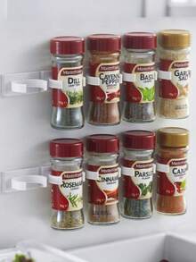 Estantería para especias montada en la pared: organiza fácilmente tu cocina - Pinzas para especias, Recipientes para especias, Utensilios de cocina - Material de PP