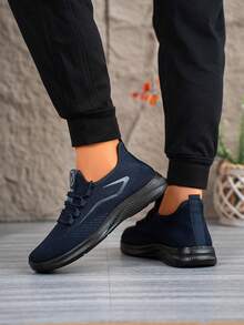 (Super Light And Super Breathable)Men Walking Shoes Ultra Lightweight Tennis Running Shoes Mesh Non-Slip Casual Comfortable Work Workout Athletic Sport Sneakers Breathable Black - 藍色 - 查看 4