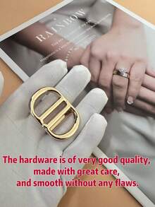 1条经典简约时尚字母扣女士腰带，百搭欧美风格真皮腰带，适合搭配裤装和西装 - 彩色 - 查看 2