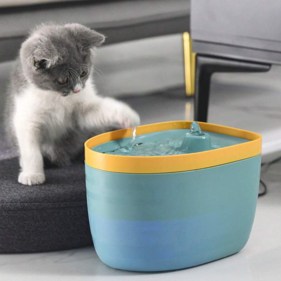 Fuentes de agua automáticas para gatos, dispensadores de agua automáticos, filtros de agua circulantes para perros, suministros para mascotas, fuentes de agua - verde - Ver 1