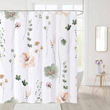 Cortina De Ducha Floral Verde, Cortina De Ducha Floral Colorida para Bao, Juego De Cortina De Ducha De Tela Impermeable, Decoracin De Bao con 12 Ganchos De 71 X 71 In Flores Verdes - flores verdes - Ver 9