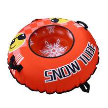 Winter Outdoor Inflatable Sled - 43" Large Snow Tube, Cold Resistant & Durable With Handles For Snow Play - Orange - View 3