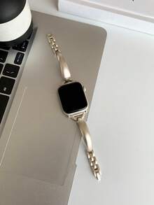 1条女士时尚魅力金属表带手链，兼容表带40mm、38mm、41mm、42mm、44mm、45mm、46mm、49mm，兼容Ultra2、SE、10、9、8、7、6、5、3、2、1系列，配件 - 星光色 - 查看 4