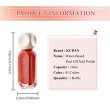 KUDAN 5pcs/Set 10ml Water-Based Nail Polish Set - Red And Nude Pink Popular Shades, Quick-Dry Peelable Long-Lasting Durable, Suitable For Nail Care - Multicolor - View 6