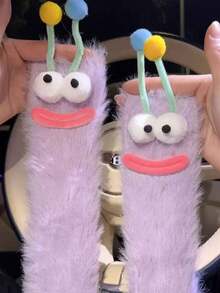 1/2 Paio di Calzini Invernali Casuali Pelosi a Forma di Bruco, Calzini Decorativi Spessi e Caldi per Interni, Calzini Carini e Divertenti con Cartoni Animati per la Casa, Regalo Natalizio Caldo - Multicolore - Visualizzare 6