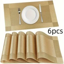 Bộ 1-12 tấm lót bàn ăn bằng PVC chống thấm nước và chịu nhiệt, thích hợp cho phòng ăn, trang trí bàn ăn, trang trí nhà cửa. - Nhiều màu - Xem 24