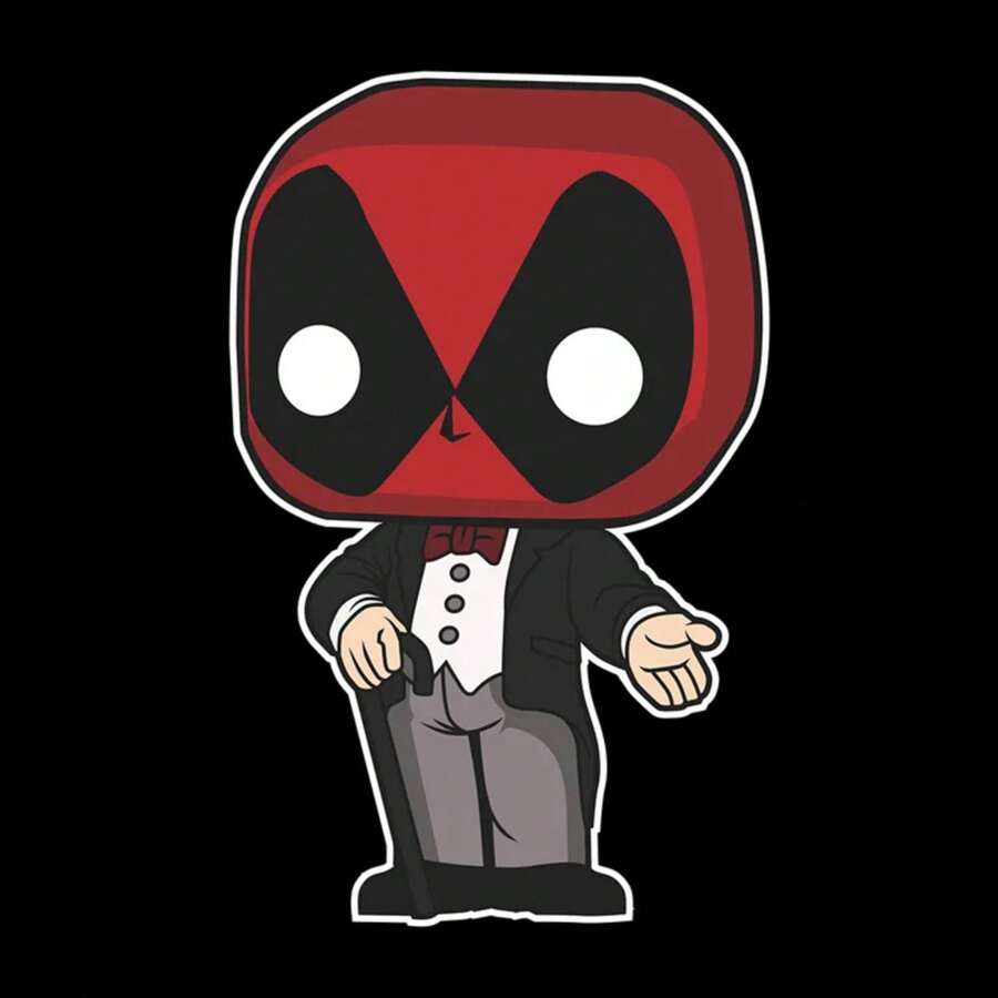 Deadpool Gentlemen Unisex Casual Essential T-Shirt - Soft Touch Easy Care Daily Outfit - Black - View 1