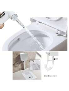 1个浴室手持喷头淋浴喷头马桶喷枪手持式坐浴盆水龙头高品质ABS马桶坐浴盆自清洁坐浴盆 - 白色 - 查看 3