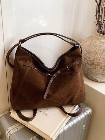 Vintage Large Capacity Matte Handbag For Women, New Autumn/Winter Casual Shoulder Bag, Tote Bag, Backpack Suitable For Shopping, Wallet, Shopping, Young Women, College Students, Beginners, White-Collar. Suitable For Office, University, Work, Business, Commuting, Outdoor Activities, Travel And Hiking