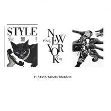 1/3pcs Frameless Black & White Fashion Print Poster, Star Art, Vintage Wall Decor, Suitable For Bedroom, Dorm, Home Office, Classroom, Collegiate Style Animal Pattern, Best Gift Choice - Multicolor - View 24