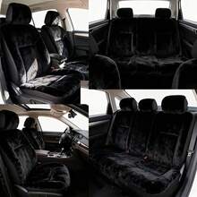 5pcs/Set Plush Car Seat Covers | Women's Pink Fluffy Seat Covers, Universal Size, Knitted Fabric, Machine Washable - Multicolor - View 6