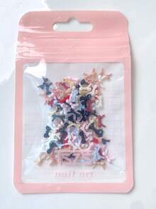 100pcs/Pack Assorted Color 7mm Bow Nail Art Decorations, DIY Nail Jewelry Accessories