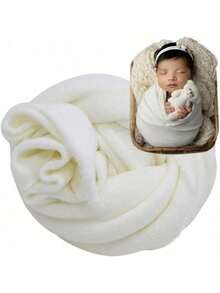 Soft Knitted Stretchy Blanket Photography Prop For Newborns, 4 Colors Available, Suitable For Baby Boys And Girls, Photography Studio Accessory, Newborn Gift - Multicolor - View 13