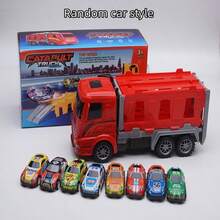 Children's Transport Truck Race Track Toy, Foldable Double-Deck Transport And Storage, One-Click Pop-Up Inertial Slide Track Racing Car, Parent-Child Interactive Multiplayer Game, Suitable Birthday Gift For Boys And Girls 3+ Years Old (Includes 8 Toy Cars, Styles And Colors Random) - Multicolor - View 12