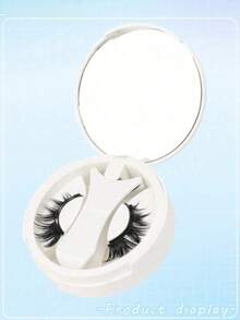 1 Pair Reusable Magnetic False Eyelashes, Natural Look, No Glue Needed, Soft & Easy To Wear/Remove. Eyelashes, Lashes, False Eyelashes, Women's Eye Makeup Gift, Eyelashes, Eyelashes, Eyelashes, Eyelashes, Eyelashes, Eyelashes, Christmas, Magnetic Eyelashes - 眼尾拉長款 - 查看 3
