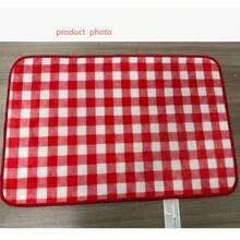 1pc Red Plaid Vibrant Kitchen Rug, Kitchen Mat, Kitchen Carpet, Classic Checkered Doormat, Small Rug, Carpet, Runner Rug, Floor Mat, Home Decor, Area Rug, Outdoor Mat, Home Decor, Area Carpet, Bedroom Rug, Washable Carpet - Multicolor - View 7