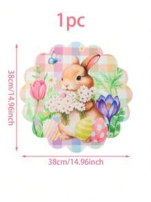 4pcs Easter Thickened Linen Placemats, Tulip Rabbit Egg Pattern, Washable Round Linen Placemats With Scalloped Edges - Vibrant Floral Design, Suitable For Home Decor, Perfect For Daily Use And Holiday Parties, Seasonal Tableware, Holiday Table Setting, Spring Theme Decor, Durable Fabric, Hand Wash Only, Decorative Placemats, Party Host, Family Gathering - Multicolor - View 15