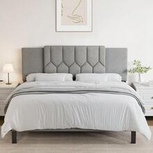 Upholstered Tufted Headboard, 3 In 1 Headboard For Full/Queen/King Size Bed, Height & Width Adjustable Head Boards, Attach Frame, Study & Comfortable, Ideal For Bedroom, Dorm, Guest Room, Grey - Màu Xám nhạt - Xem 6