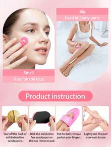 2-In-1 Hair Removal & Exfoliating Kit, Reusable Leg & Face Waxing Pads (2 Sizes), Physical Depilation Tools, Lip & Skin Fine Sandpaper, Face Epilator & Scrub, Face Shaver, Mini Trimmer & Waxing Set. Ideal For Christmas, Winter, Pink Theme, And Graduation Season. - Multicolor - View 3