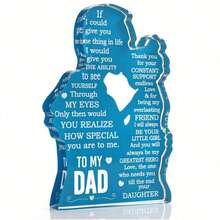1pc Cool Gifts For Dad From Daughter Father's Day, Gifts For Dad Birthday, Ideas Gifts For Daddy, Best Dad Ever Gifts, Dad Desk Decor Acrylic Plaque Sign Birthday Graduation - Trong suốt - Xem 2