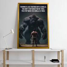1pc Inspirational Fitness Muscle Man Canvas Posters - Modern Wall Arts For Bedroom, Living Room, And Corridor - Ideal Winter Gift - Multicolor - View 3