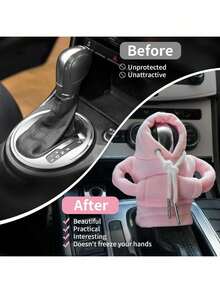 Plush Car Gear Shift Knob Cover, Soft & Comfortable Winter Gear Shift Protector Sleeve, Suitable For Manual & Automatic Transmission Vehicles, Warm & Cozy Plush Material Design, Decorative Interior Accessory, Protects Gear Shift From Wear, Ideal For Daily Commute & Long Trips, Fashionable Winter Car Accessory, Fits All Drivers