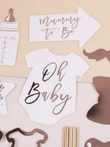 10pcs Baby Shower Newborn Birth Celebration Mom Photo Props - Rose Red - View 4