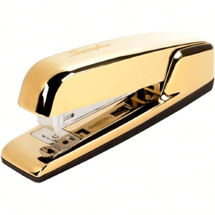 XISH Swingline Grapadora capacidad de 30 hojas grapadora 747 sin atascos metal cromo dorado 74721