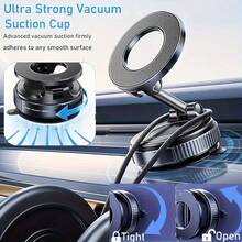360° Adjustable Magnetic Phone Holder, Suitable For Car/Gym/Mirror/Smooth Surface/Bathroom Mirror, Universal, Foldable Car Phone Holder, Compatible With All Smartphones And Vehicles, Adjustable Height - A - View 3