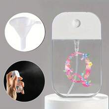 Card Spray Perfume Bottle With Funnel Travel Moisturizing Sprayer Pocket-Sized Portable Perfume Atomizer With Keychain Silicone Funnel Hand Sanitizer Storage Box Suitable For Carrying Outside Refillable Empty Box Initial Name 26 Letters Pattern