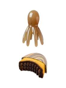 2pcs Miniature Fashionable Octopus Massage Comb + Lymphatic Face Brush Set, Creative Design, Made Of High-Quality Plastic + Nylon, Suitable For All Seasons, Men & Women, Ideal For Party, Valentine's Day, Mother's Day Gifts, Used For Head Massage To Relieve Tension And Promote Scalp Blood Circulation, Face Contouring Brush To Enhance Lymphatic Drainage And Tighten Skin, Suitable For Daily Use - Multicolor - View 11