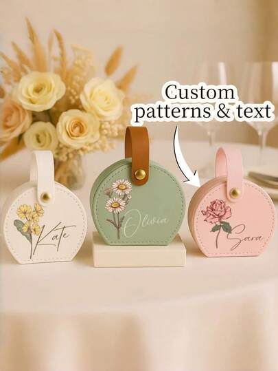 Customized Personalized Travel Jewelry Box, Can Store Earrings, Rings, Necklaces, Leather Jewelry Box, Suitable As Bridesmaid Gift For Friends, Engagement Gift Or Travel Set, Home Jewelry Box Jewelry Ring Storage Box Handheld Jewelry Box