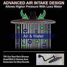 Cascading Showerhead for High Flow Rate, Ideal with Extension Arm, Polished Bronze Finish - ‎Bronce Cepillado - Ver 3