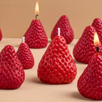 1pc 3D Strawberry-Shaped Silicone Candle Mold, Realistic Fruit Mold, Suitable For Home Decoration, Room Decoration, Wedding Decoration, DIY Scented Candles, Candle Soap Molds, Clay Molds, Women's Winter Gifts, Holiday Gifts