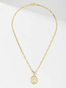 1件经典欧式铜镶嵌锆石瓜达卢佩圣母玛利亚吊坠项链，限量版“守护者之光”，适合作为圣诞节、感恩节、万圣节、母亲节、情人节、送给朋友、教父母、初领圣体、日常佩戴和祈祷的礼物。 - 金黃色 - 查看 6