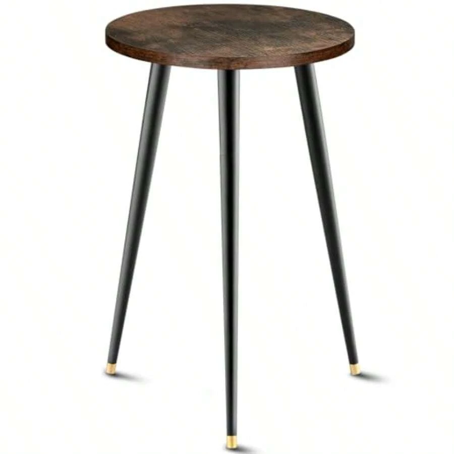 Plant Stands & TablesSoporte alto para plantas para interiores mesa auxiliar de madera de mediados de siglo para macetas de flores soporte de metal resistente decoración moderna para el hogar mesa auxiliar redonda pequeña 11.8 x 20 pulgadas - Marrn - Ver 1