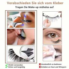 1 Pair Reusable Magnetic False Eyelashes, Natural Look, No Glue Needed, Soft & Easy To Wear/Remove. Eyelashes, Lashes, False Eyelashes, Women's Eye Makeup Gift, Eyelashes, Eyelashes, Eyelashes, Eyelashes, Eyelashes, Eyelashes, Christmas, Magnetic Eyelashes - 眼尾拉長款 - 查看 5