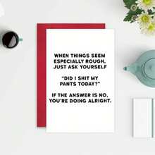 1pc Encouragement Greeting Card (With Envelope) - Playful "Did I Wet My Pants Today?" Sympathy Card, Humorous Mental Health & Recovery Theme, Paper Material - Multicolor - View 4