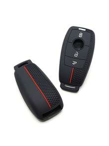 Silicone Key Fob Cover, Shockproof Case For Mercedes-Benz E300L, GLA200, C180L, A200, C260L, GLC - Black - View 1