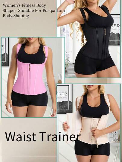 1件装和2件装束腰塑身背心拉链收腹塑形衣透气束腰带女士塑身运动束腰带可调节纽扣束腰带