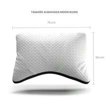 Smart Bamboo Almohada Moon Blend Corte al Hombro y Diseño Ergonomico de Media Luna Funda Desmontable de Bambu y Microfibra Ideal para Dormir de Lado - Blanco - Ver 5