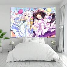 Anime Nekoparas Wall Tapestry Kawaii Background Cloth Wall Decoration  Girls' Dormitory Pink Room Banner - STYLE 3 - 查看 7