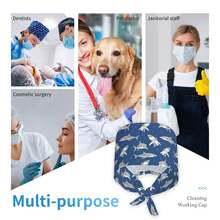 1pc Stylish Nurse's Cap For Women, Work Cap, Polyester Sweat Towel Material,Suitable For Both Men And Women.,Working Cap Scrub Cap With Sweatband Adjustable Unisex Women Tie Back Hat Nurse Surgical Caps,Suitable For Protection Against Wind Outdoors, Surgical Procedures, Healthcare Workers, And Fashion Styling; Also Suitable For Everyday Headscarf Wear. - 彩色 - 查看 7
