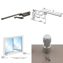 XISH Prime-Line H 3523 9 pulgadas fundición a presión de bronce operador de marco mano derecha tipo cuadrado paquete individual - 9 pulgadas + aluminio - Ver 4