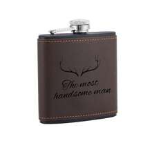 1 Bình rượu cá nhân hóa dành cho phù rể, bọc da, khắc chữ, quà tặng cho nam giới, quà cưới, bình rượu tùy chỉnh, bình rượu, quà năm mới - nhiều màu - Xem 15