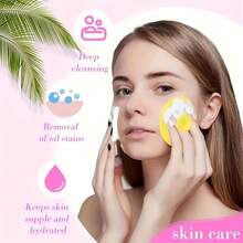 1pc Silicone Facial Cleansing Brush - Face Scrub Brush With Exfoliating Cream, Deep Pore Cleansing, Soft Bristles For Blackhead & Acne Care. Silicone Face & Hair Brush, Comfortable Soft Touch, Scalp Massage, Dirt Removal. Baby-Grade Material, Skincare, Pore Brush, Face Scrub Brush, Facial Cleanser - Multicolor - View 2