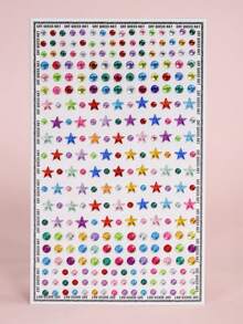 9pcs/1pc, 2/3/4mm 多尺寸幾何亮面水鑽，DIY 音樂節、嘉年華、情人節、Y2K 派對、化裝舞會臉部/指甲寶石 - 彩色 - 查看 9