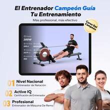 MERACH Máquina de Remo magnética, para el hogar, 16 Niveles de Resistencia silenciosa, riel Deslizante Doble con Capacidad de Peso máxima de 350 Libras, aplicación Compatible con Monitor LCD, Q1S - Q1S-Magnética - Ver 7